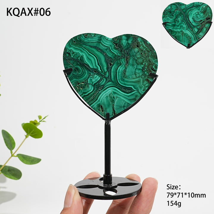 Unique,Natural Crystal Malachite Heart