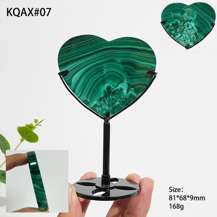 Unique,Natural Crystal Malachite Heart