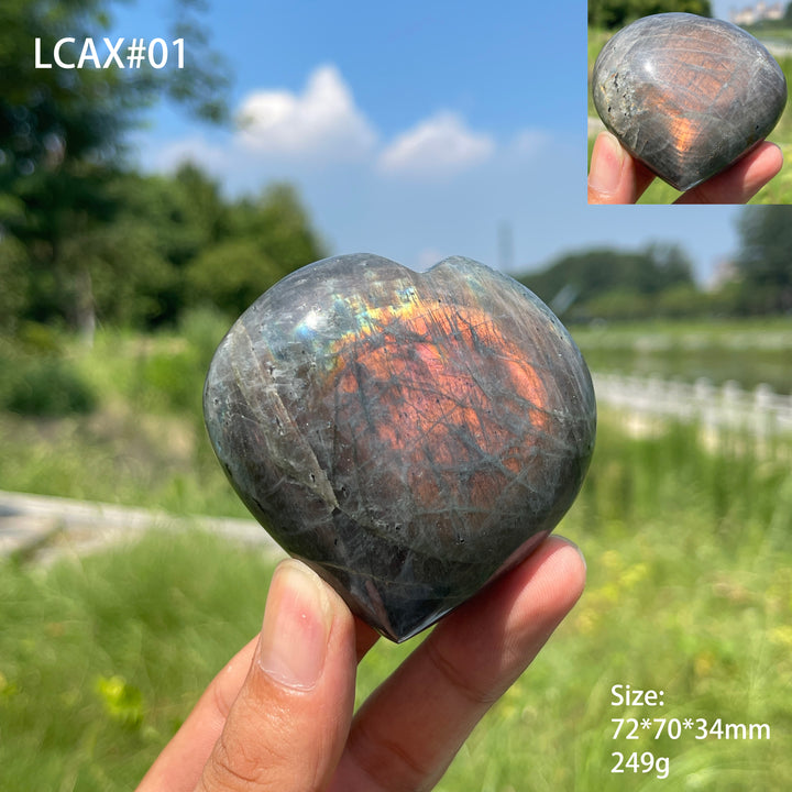 Unique,Natural Crystal Labradorite Heart