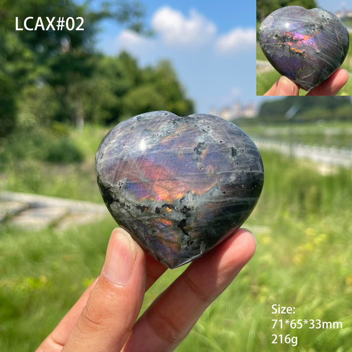 Unique,Natural Crystal Labradorite Heart