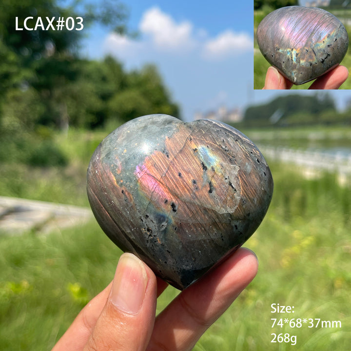 Unique,Natural Crystal Labradorite Heart
