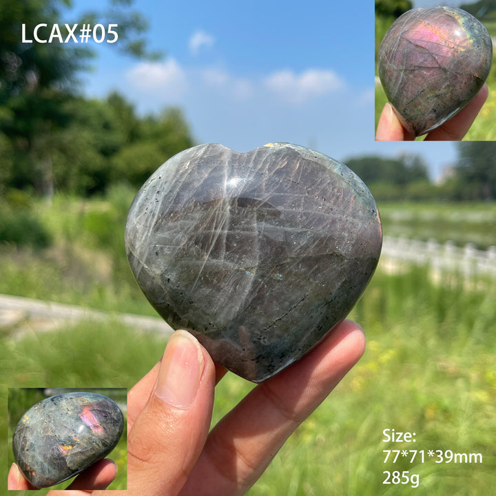 Unique,Natural Crystal Labradorite Heart