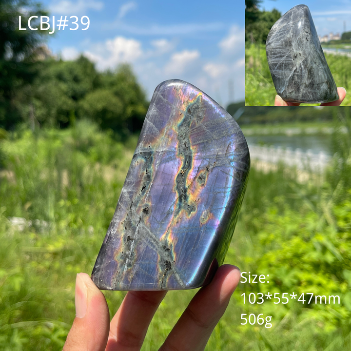 Unique,Natural Crystal Labradorite Ornament