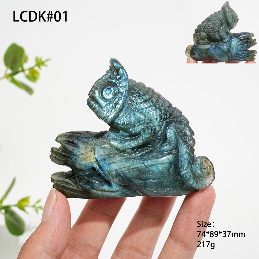 Unique,Natural Crystal Labradorite Animal Carvings