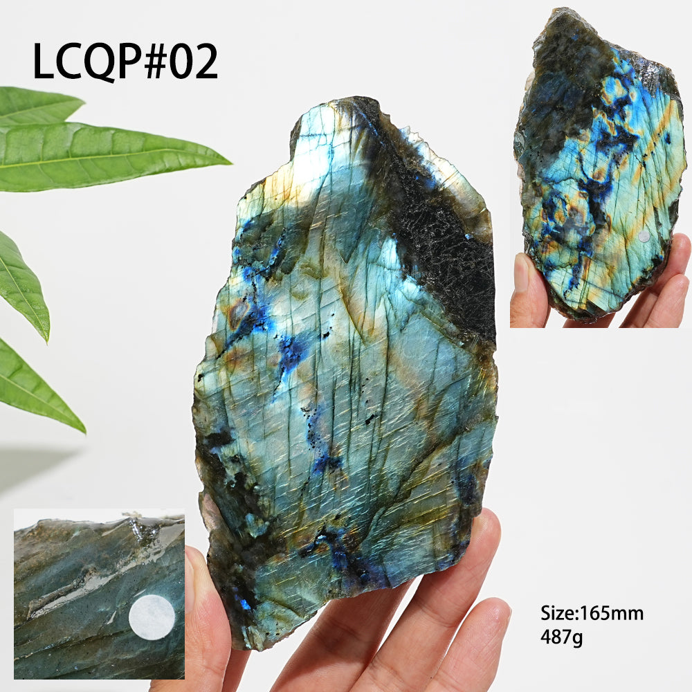 Unique,A Slightly Imperfect Natural Labradorite Crystal Slice
