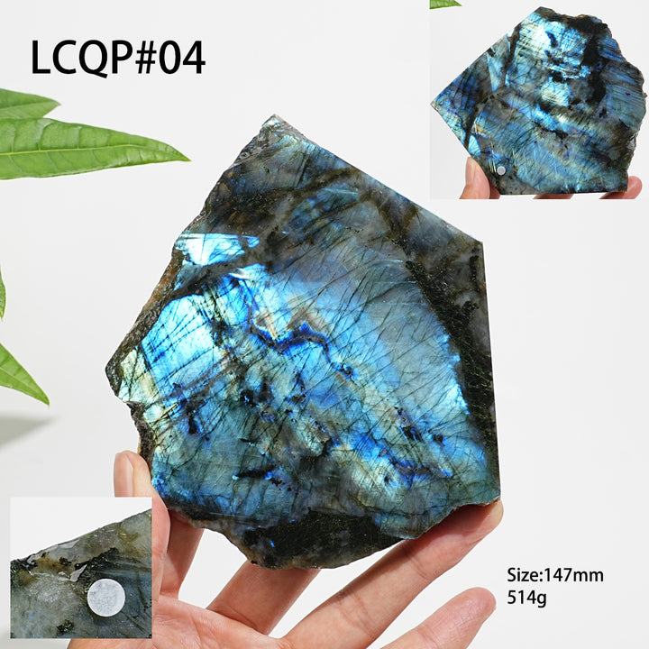 Unique,A Slightly Imperfect Natural Labradorite Crystal Slice