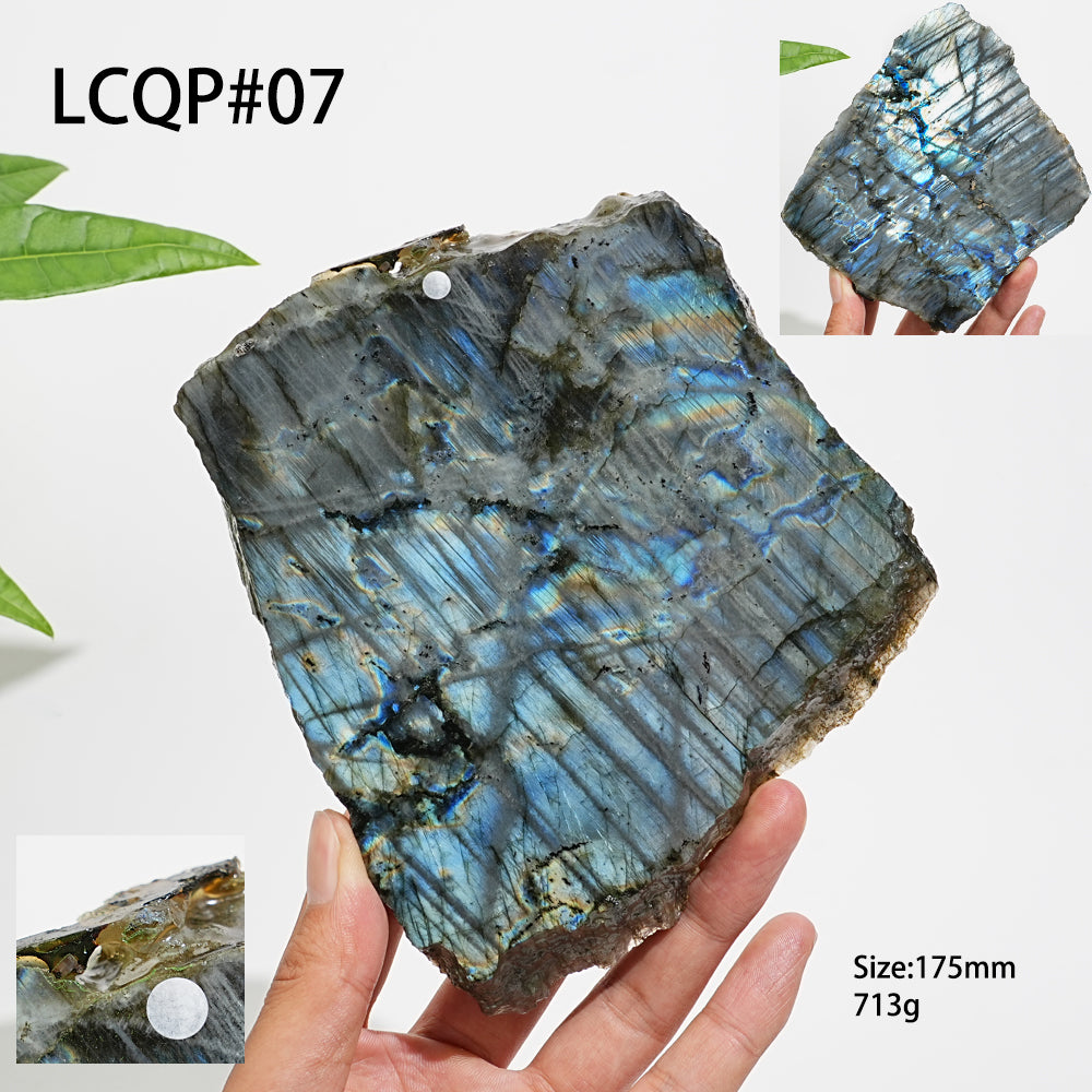 Unique,A Slightly Imperfect Natural Labradorite Crystal Slice