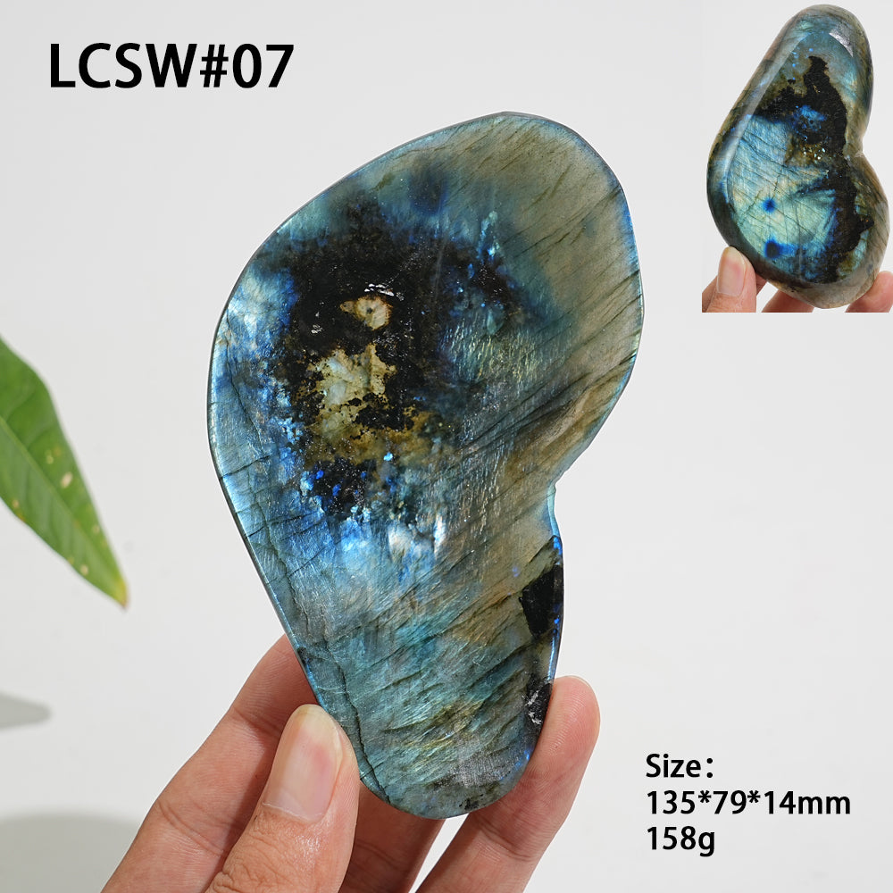 Unique,Natural Crystal Irregular Labradorite Bowl