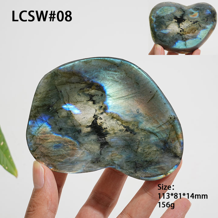 Unique,Natural Crystal Irregular Labradorite Bowl