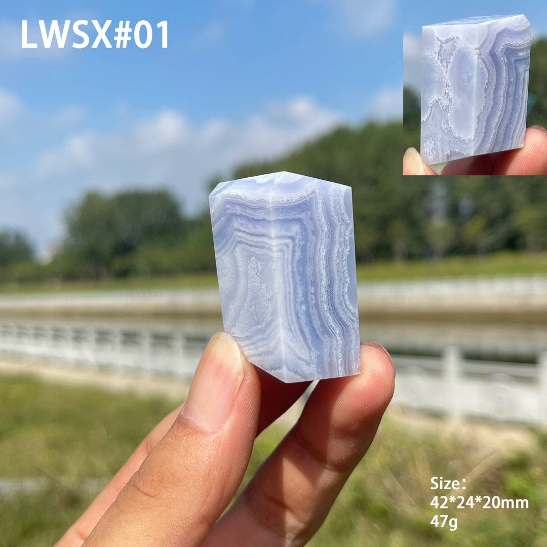 Unique,Natural Crystal Blue Lace Agate Freeform
