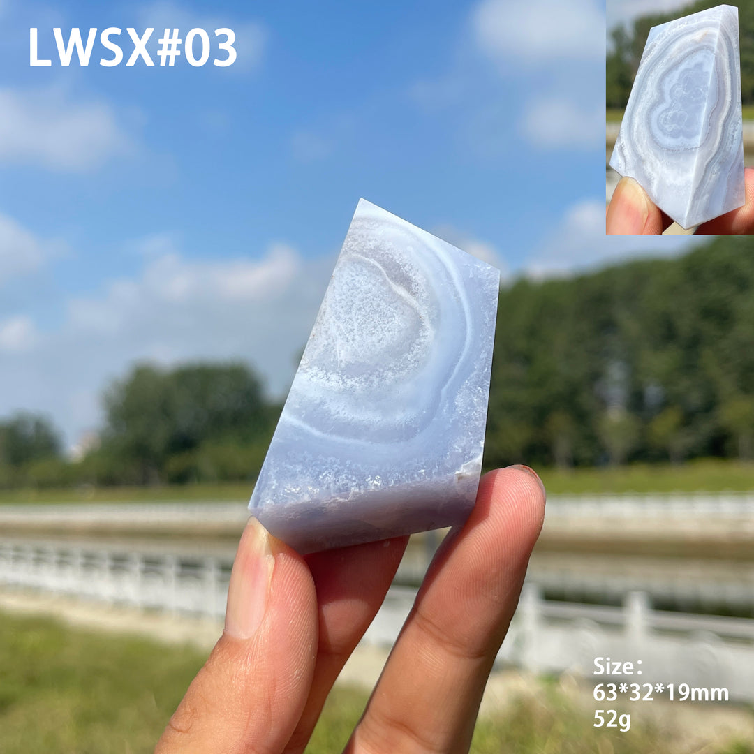Unique,Natural Crystal Blue Lace Agate Freeform