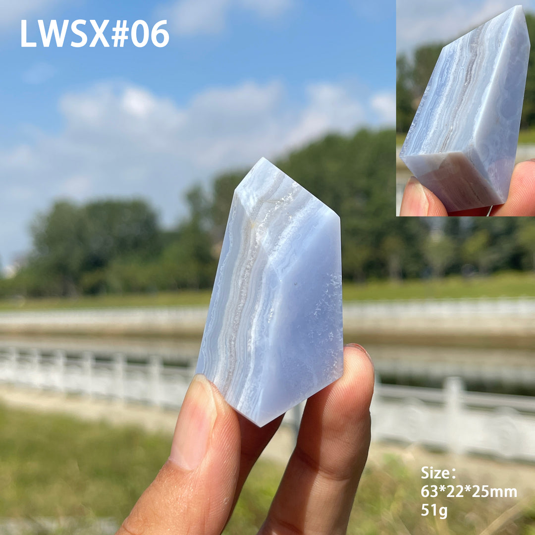 Unique,Natural Crystal Blue Lace Agate Freeform