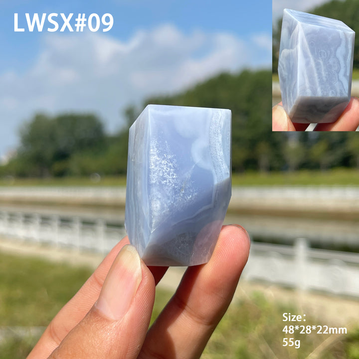 Unique,Natural Crystal Blue Lace Agate Freeform