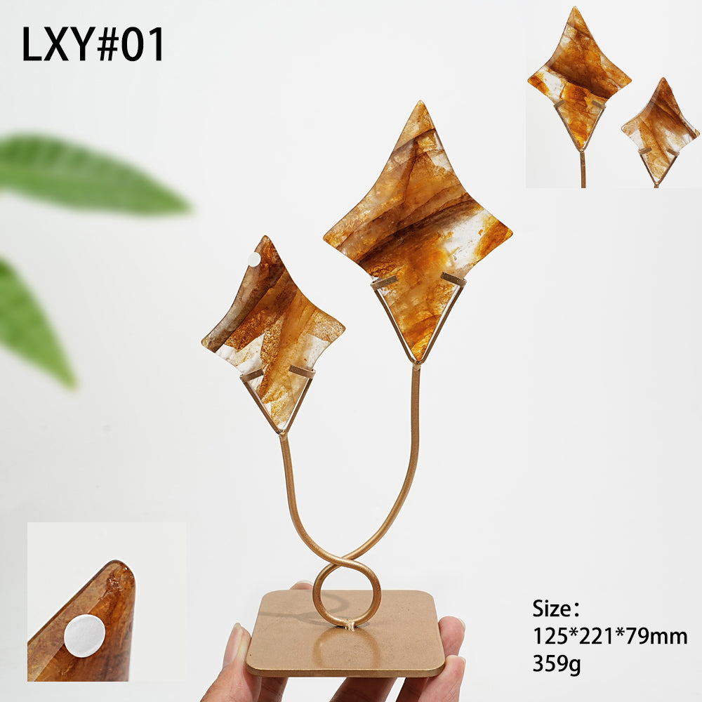 Unique,A Slightly Imperfect Natural Crystal Meteor Shower With Stand
