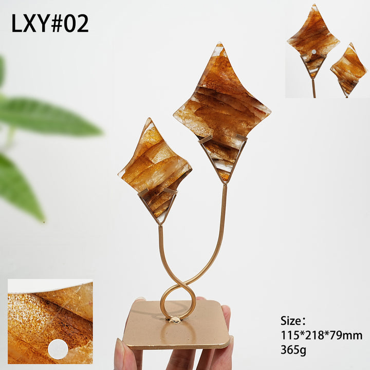 Unique,A Slightly Imperfect Natural Crystal Meteor Shower With Stand