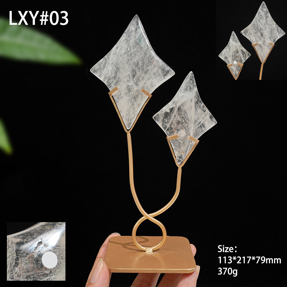 Unique,A Slightly Imperfect Natural Crystal Meteor Shower With Stand