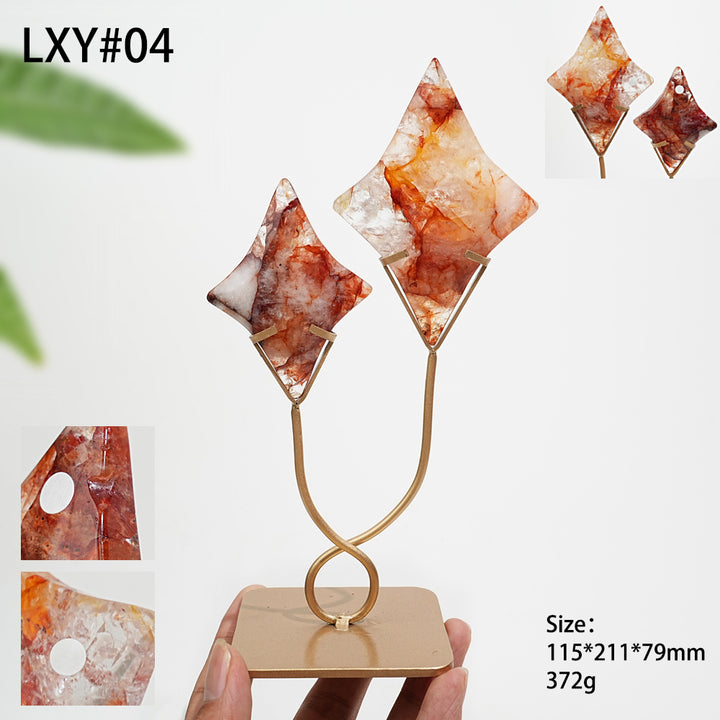 Unique,A Slightly Imperfect Natural Crystal Meteor Shower With Stand