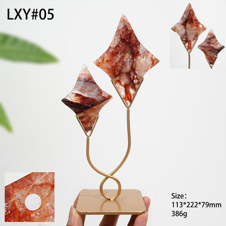 Unique,A Slightly Imperfect Natural Crystal Meteor Shower With Stand