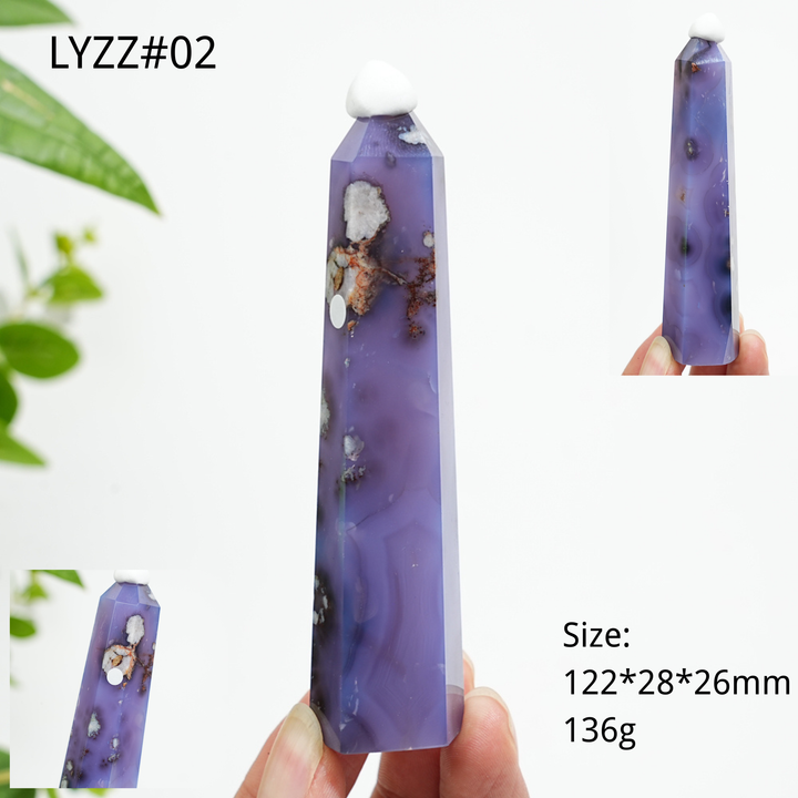 Unique,A Slightly Imperfect Natural Crystal Blue Flower Agate Point