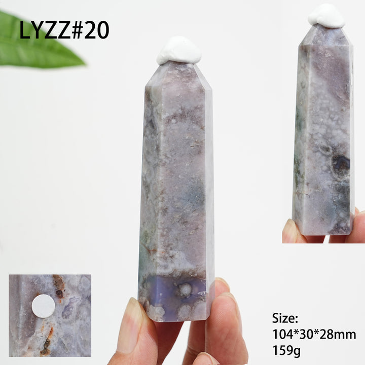 Unique,A Slightly Imperfect Natural Crystal Blue Flower Agate Point