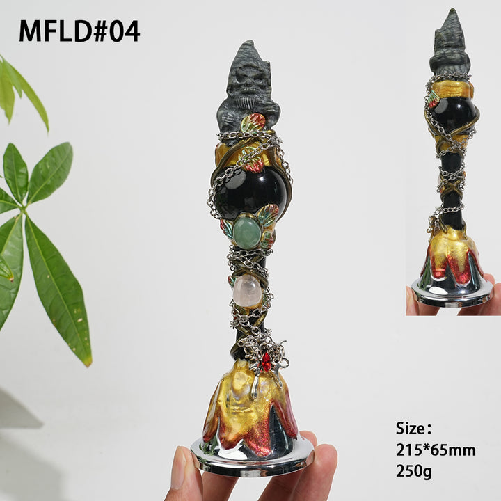 Unique,Natural Crystal Whimsical Witch Theme Magic Bell