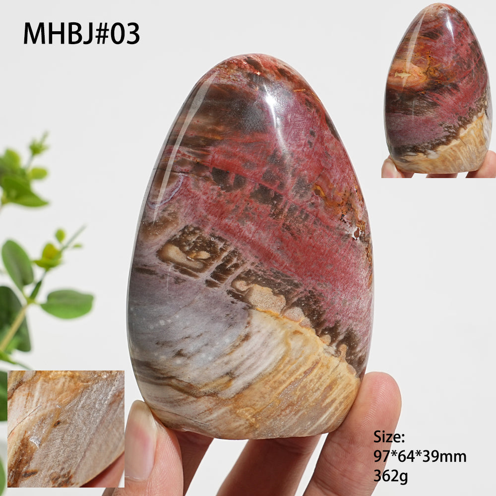 Unique,Natural Crystal Petrified Wood Ornament