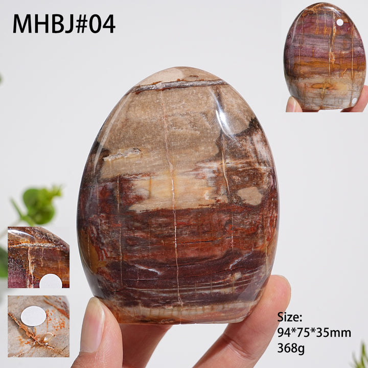 Unique,A Slightly Imperfect Natural Crystal Petrified Wood Ornament
