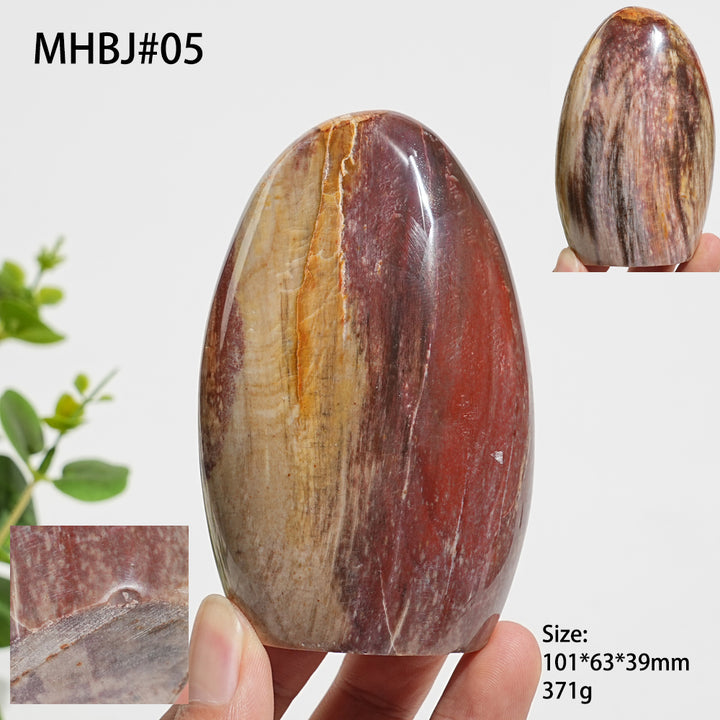 Unique,Natural Crystal Petrified Wood Ornament