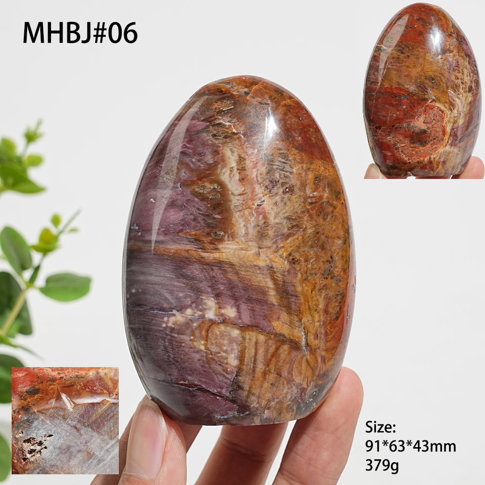 Unique,Natural Crystal Petrified Wood Ornament