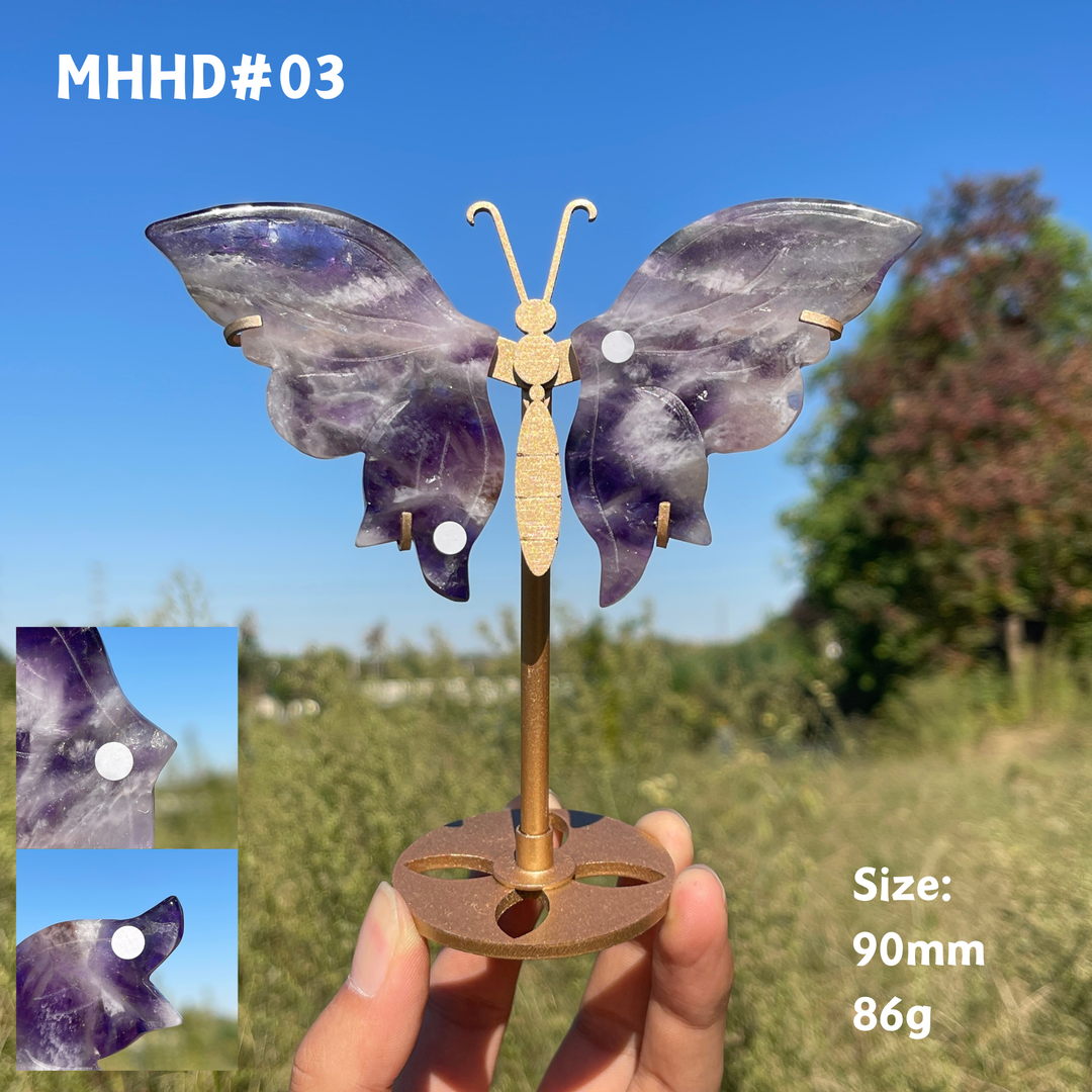 Unique,A Slightly Imperfect Natural Crystal Dream Amethyst Butterfly Wings