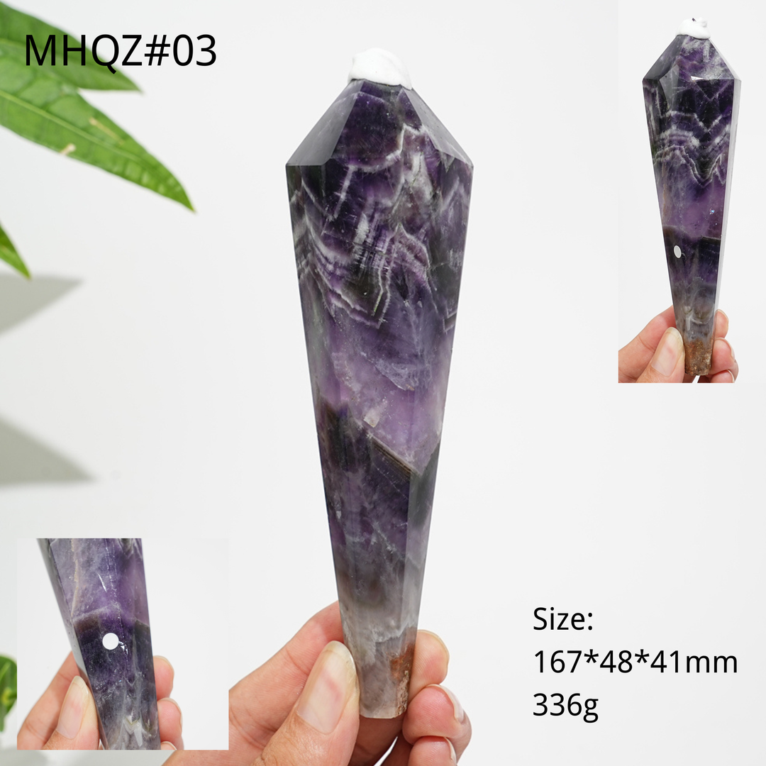 Unique,A Slightly Imperfect Natural Crystal Dream Amethyst Wand