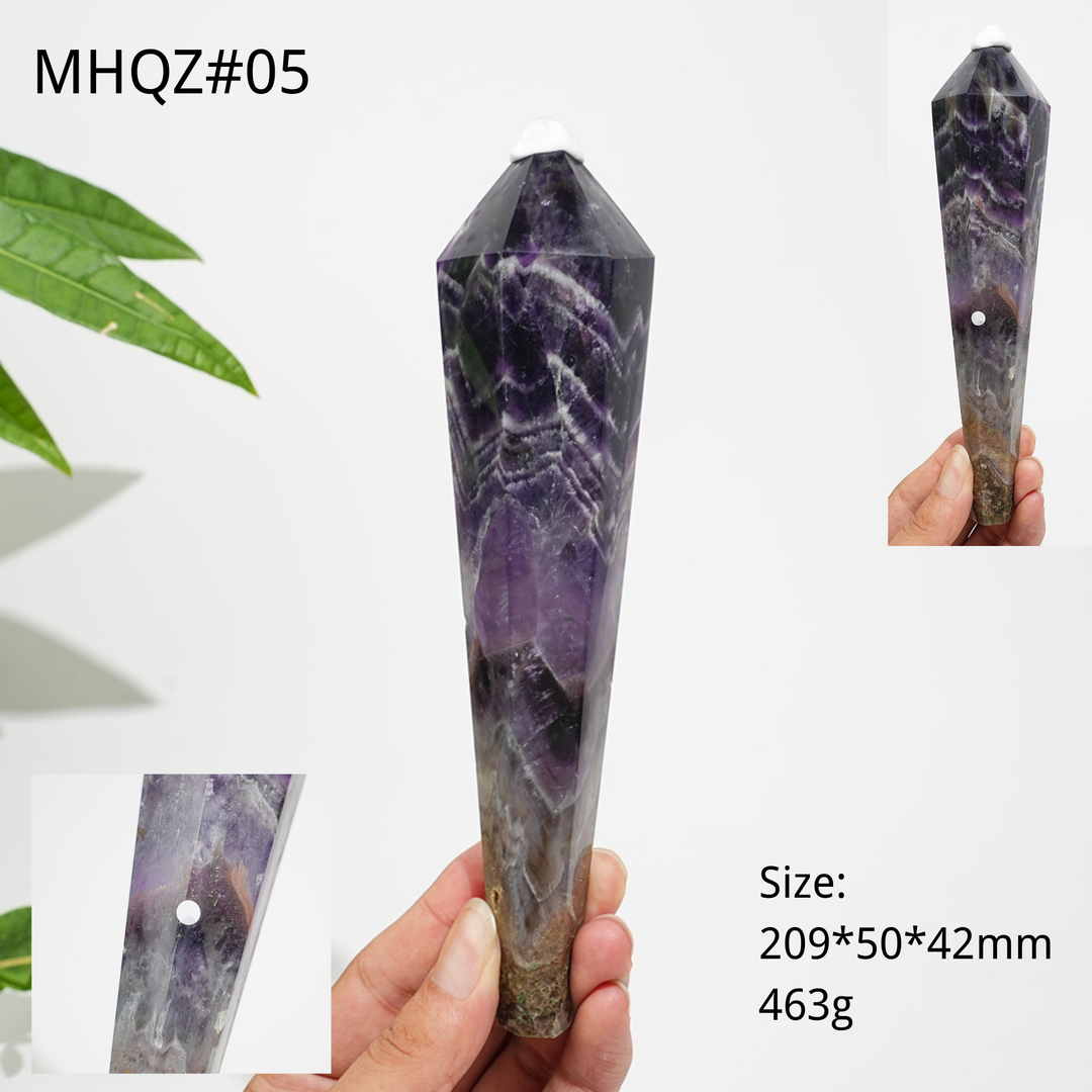 Unique,A Slightly Imperfect Natural Crystal Dream Amethyst Wand