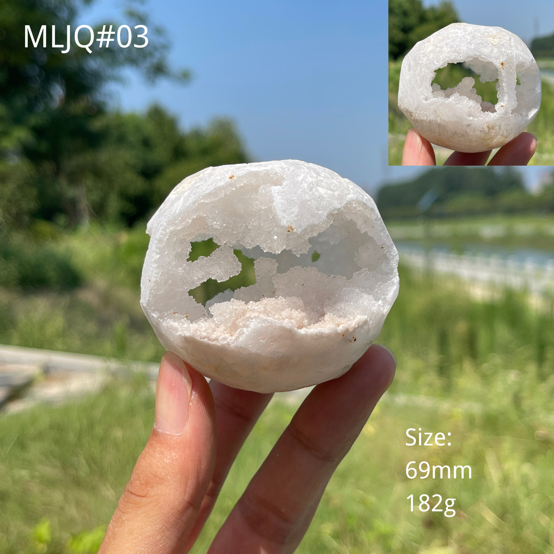 Unique,Natural Crystal Moroccan Geode Sphere