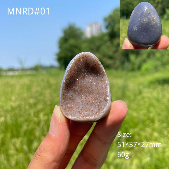 Unique,Natural Crystal Agate Druzy Egg