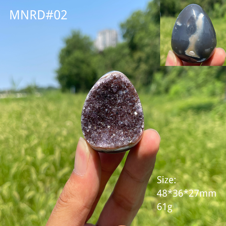 Unique,Natural Crystal Agate Druzy Egg