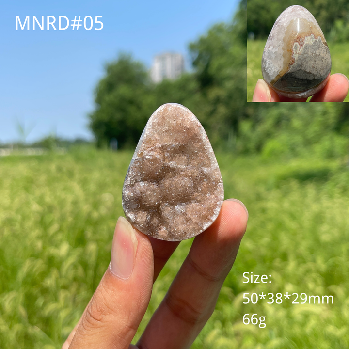 Unique,Natural Crystal Agate Druzy Egg