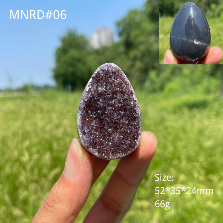 Unique,Natural Crystal Agate Druzy Egg