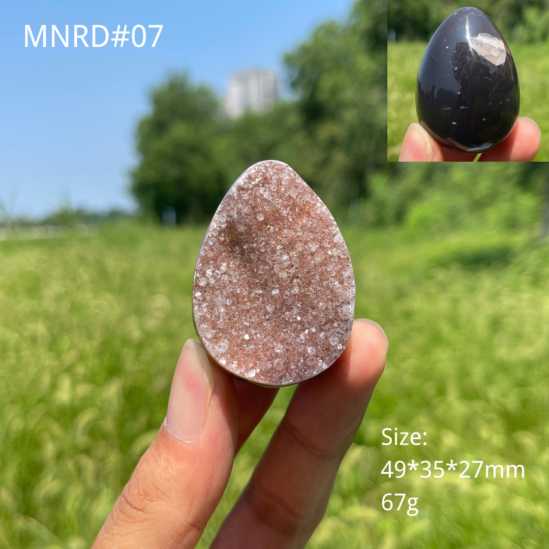 Unique,Natural Crystal Agate Druzy Egg