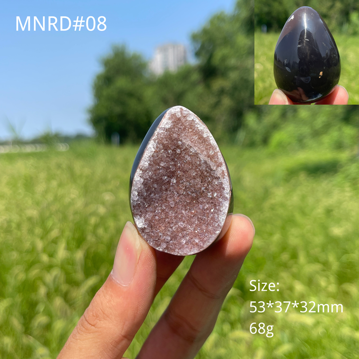 Unique,Natural Crystal Agate Druzy Egg