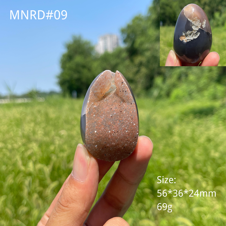 Unique,Natural Crystal Agate Druzy Egg