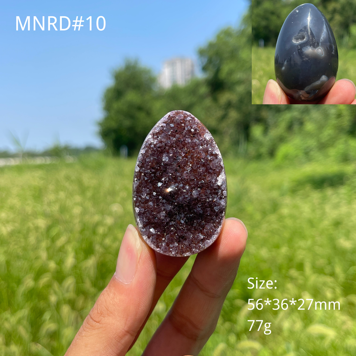 Unique,Natural Crystal Agate Druzy Egg