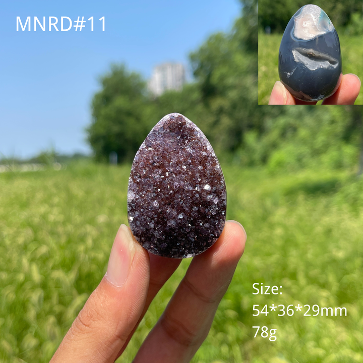 Unique,Natural Crystal Agate Druzy Egg
