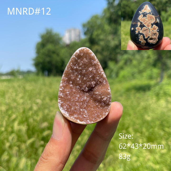 Unique,Natural Crystal Agate Druzy Egg