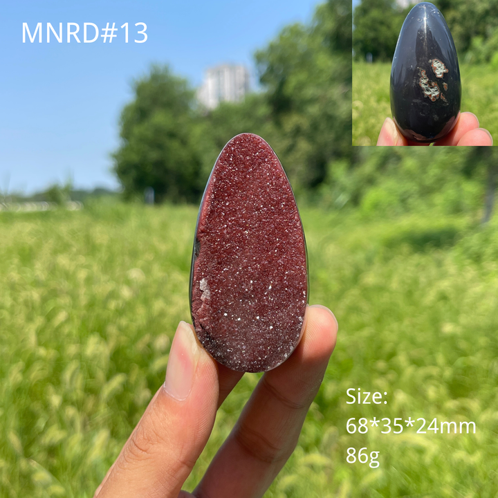 Unique,Natural Crystal Agate Druzy Egg