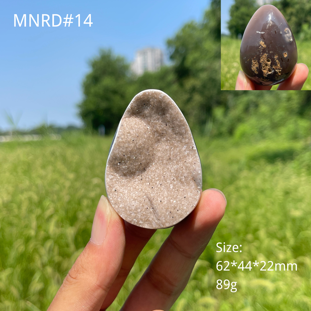 Unique,Natural Crystal Agate Druzy Egg
