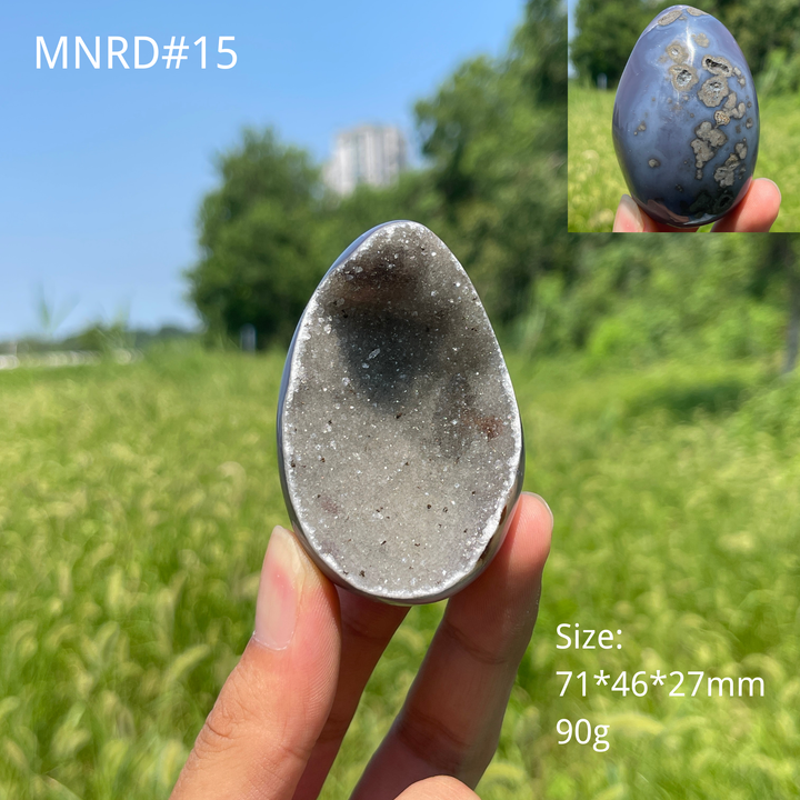 Unique,Natural Crystal Agate Druzy Egg
