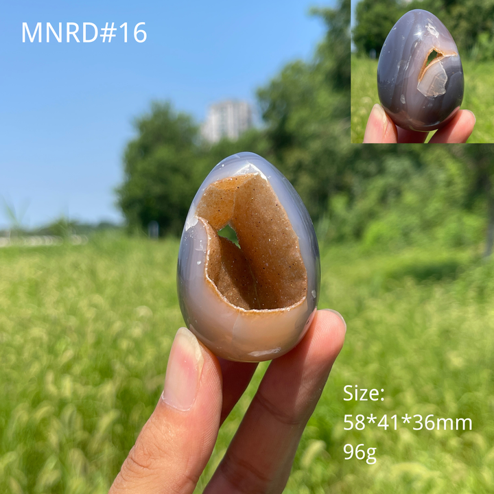 Unique,Natural Crystal Agate Druzy Egg