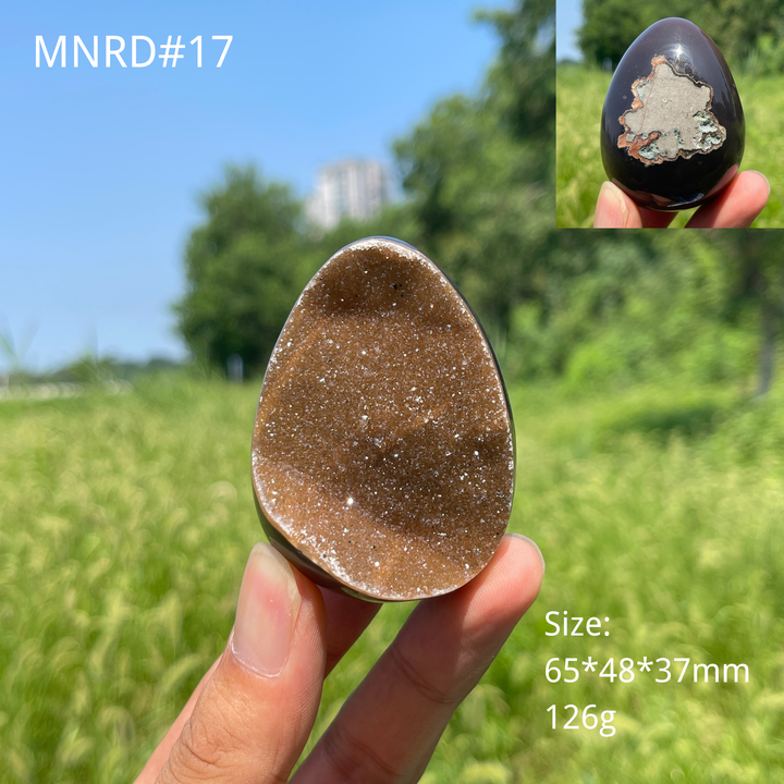 Unique,Natural Crystal Agate Druzy Egg