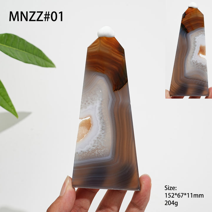 Unique,Natural Crystal Exquisite Agate Geode Point
