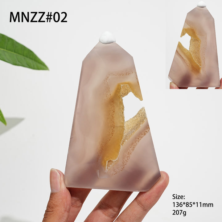 Unique,Natural Crystal Exquisite Agate Geode Point